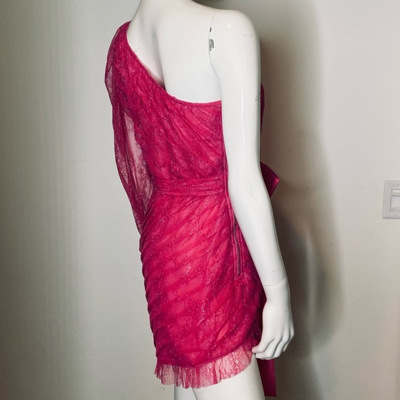 For Love & Lemons Dynasty One Shoulder Dress Medium Size 8 Excellent Condition - Picture 11 of 14